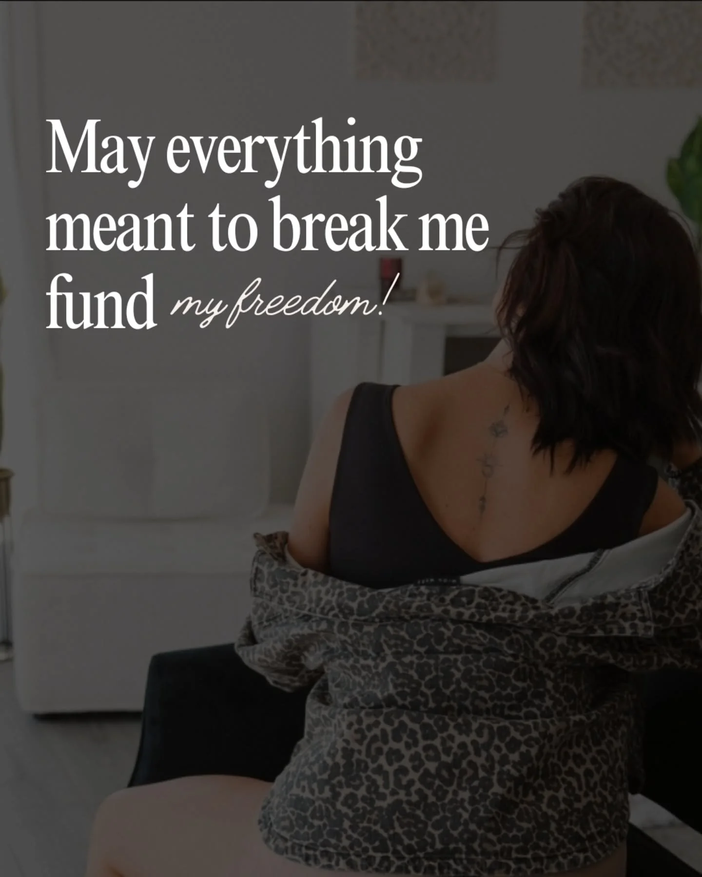 "May everything meant to break me fund my freedom" ✨️ 

Not in spite of what I&rsquo;ve been through&hellip; but because of it.

Every setback. Every moment that felt heavy, confusing, or downright unfair. Every time life tried to bend me p