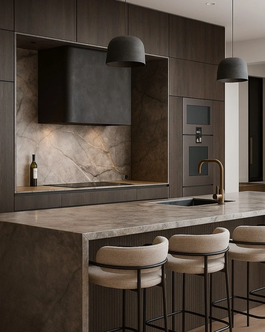Kitchen design for Project Ararimu.
A refined composition of natural stone, dark timber, and warm bronze accents.

#ContemporaryDesign #BronzeTapware #InteriorDesign #KitchenGoals #KitchenInspo #Kitchendesign #Auckland #NZ #InteriorInspo #InteriorSty