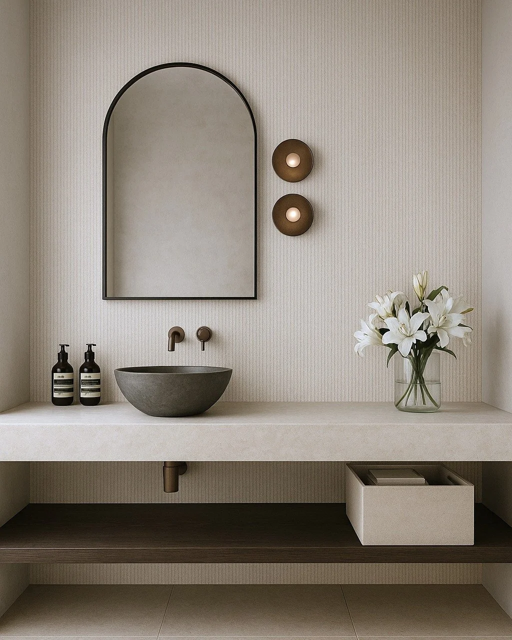 Serenity in the smallest spaces &ndash; Ararimu WC project.

#InteriorDesign #HomeDecor #InteriorInspo #InteriorStyling #MinimalInterior #ModernDesign #InteriorGoals #DesignInspiration #HomeInspiration #ContemporaryDesign