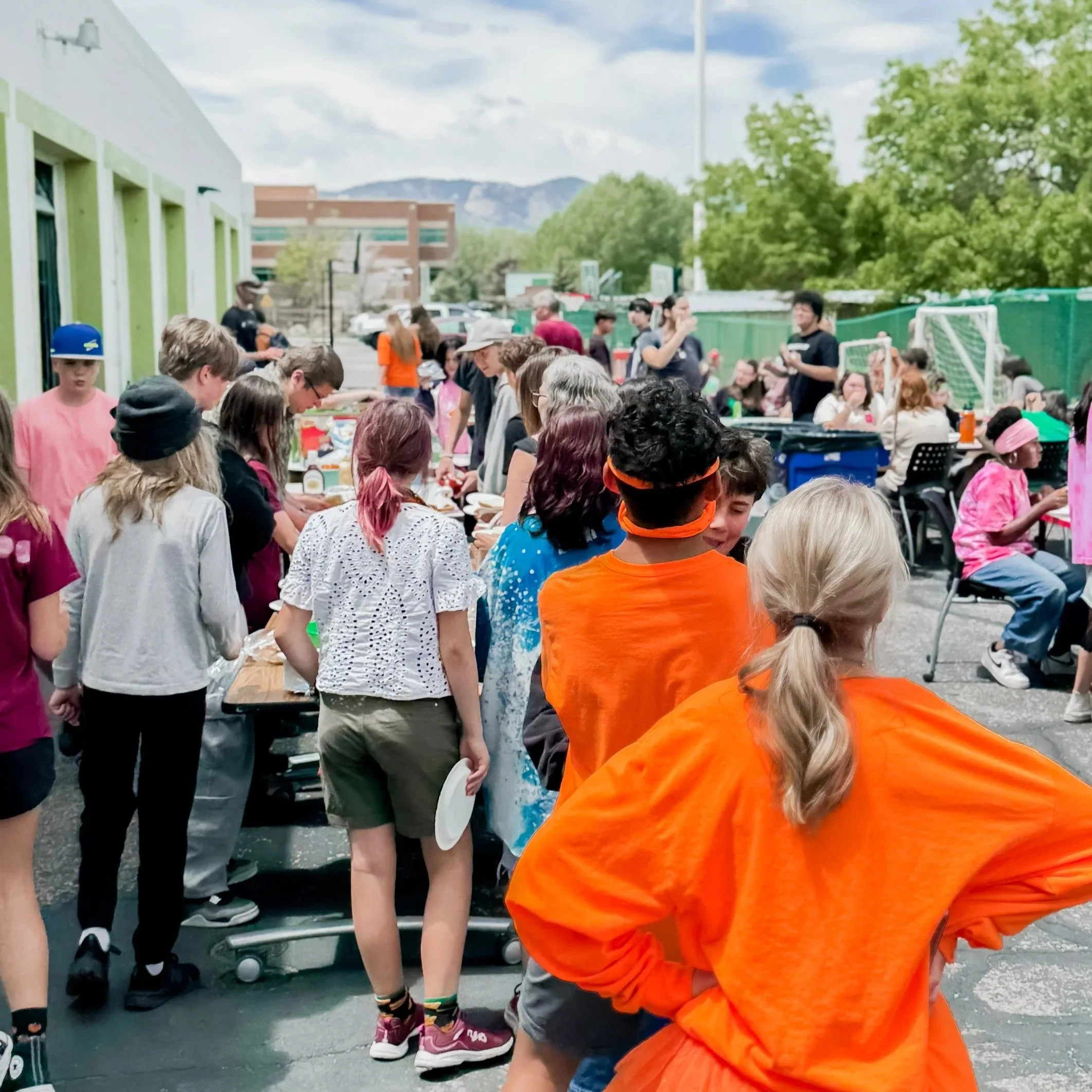 School of choice Fort Collins students enjoy outdoors picnic