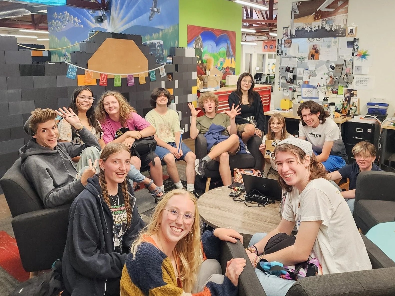 High school class at Compass Community Collaborative School a Poudre School District Charter school Fort Collins Colorado