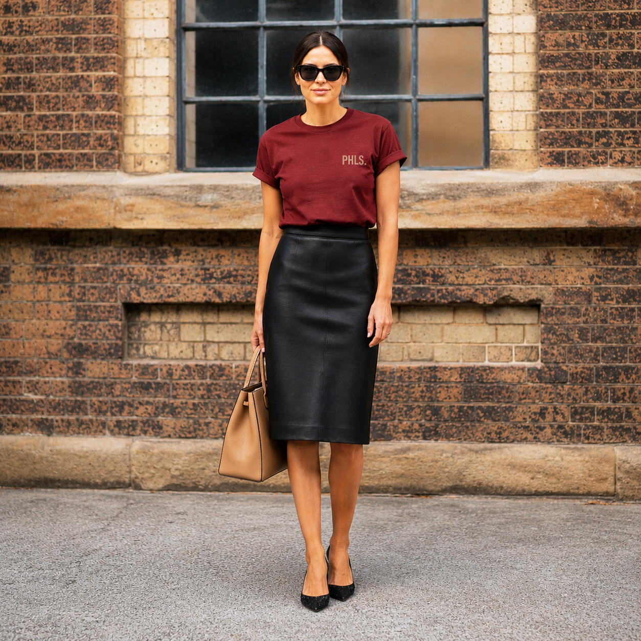 B1974 maroon tan phls tee.png