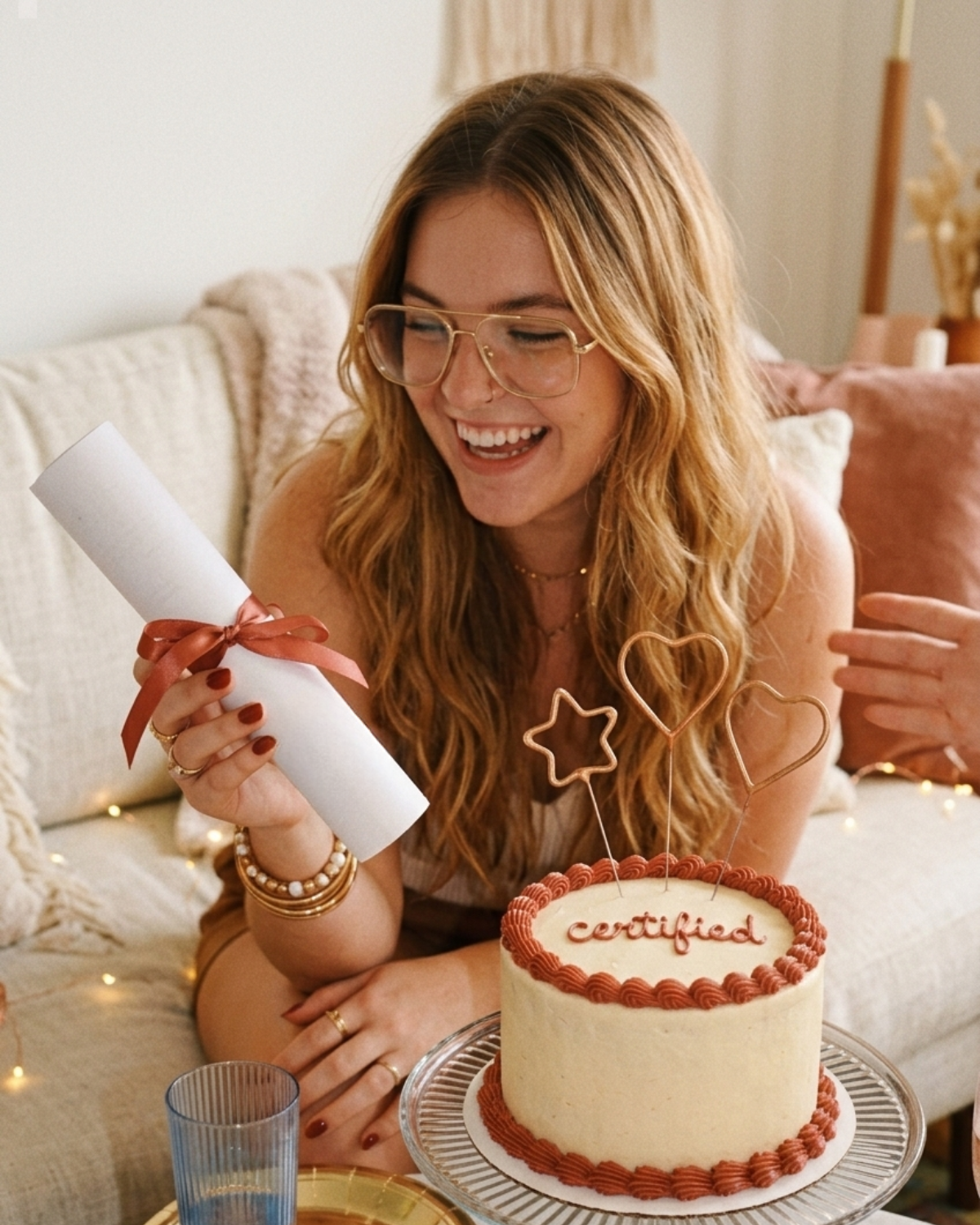 Happy candidate passed test