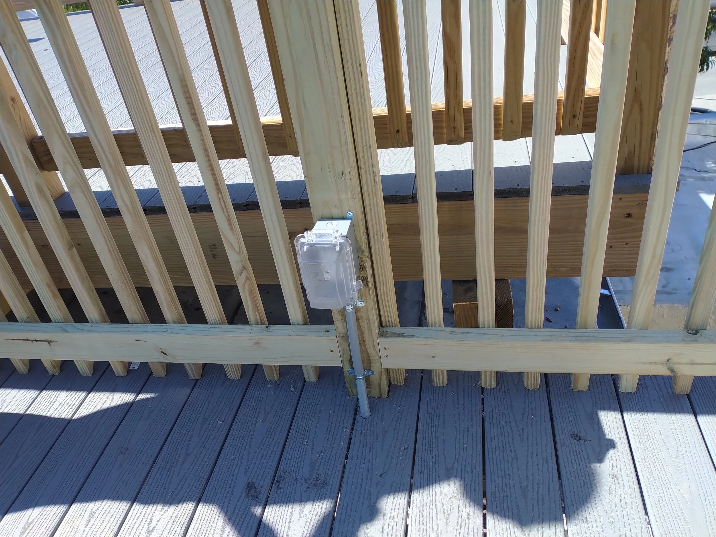 Solid under-deck framing and ledger board detail. Expert carpentry for safe and durable decks in Brooklyn, NY.