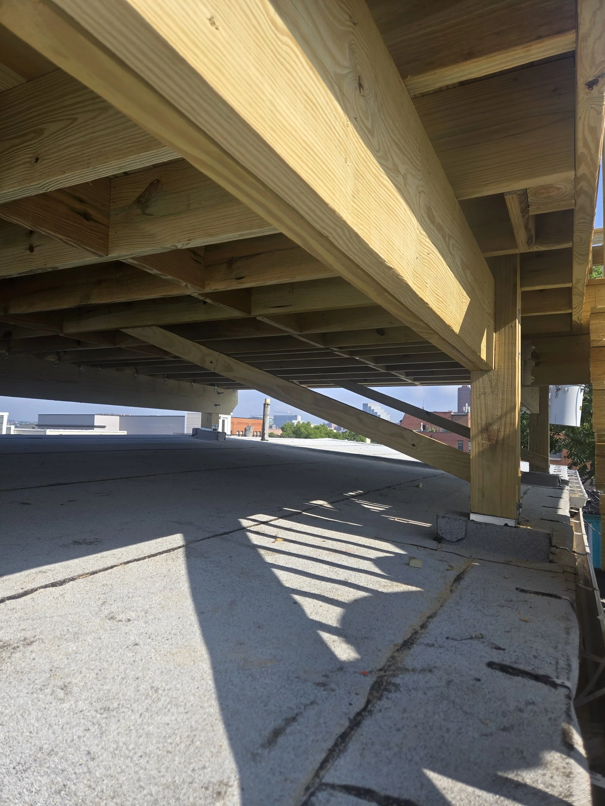 Luxury deck, custom deck, vinyl handrails, Lumber handrails, lumber deck, composite boards, door deck, elevated deck, engineering, architectural, structural deck, framing deck; Lumber deck, roof deck, elevated deck, decks in new york city, decks buil