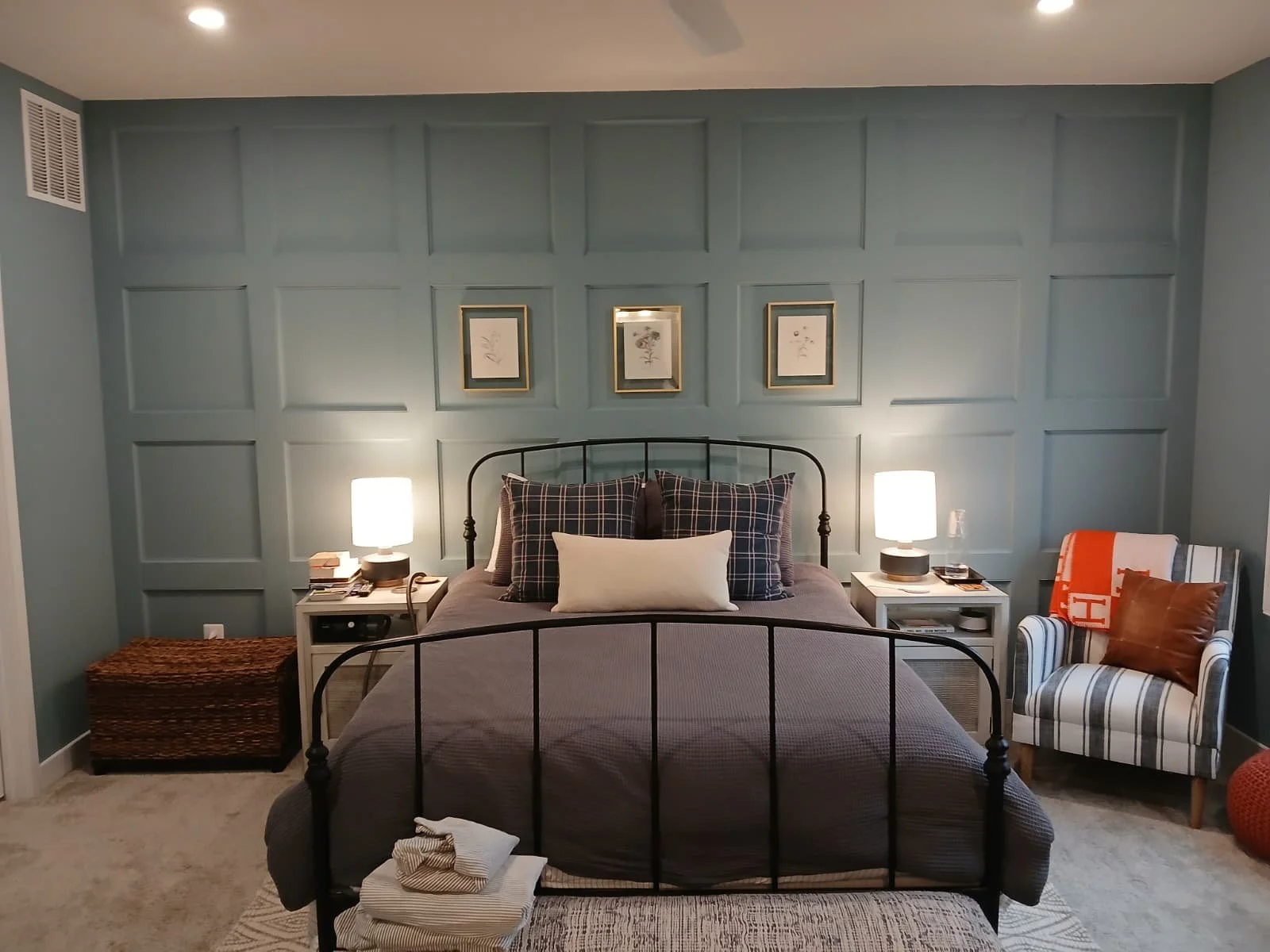 Accent wall, interior wall, custom bedroom, interior design, interior painting, luxury ideas.
Detailed window trim and custom crown molding installation. Architectural interior woodwork for homes in Towson, Maryland.