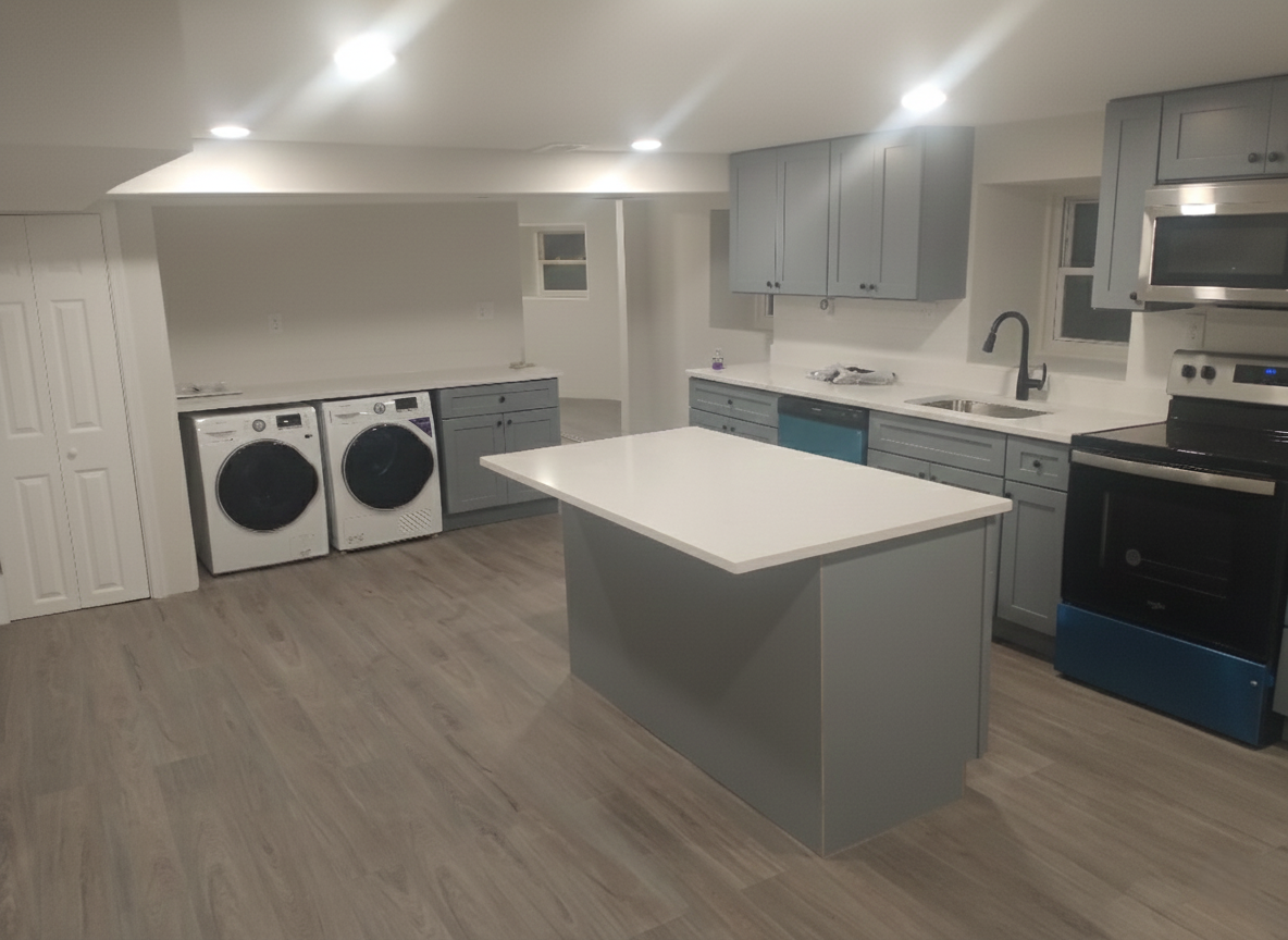 Premium undermount sink and chrome fixture installation. High-end kitchen plumbing and countertop integration in Columbia, MD, by Elite Craft.