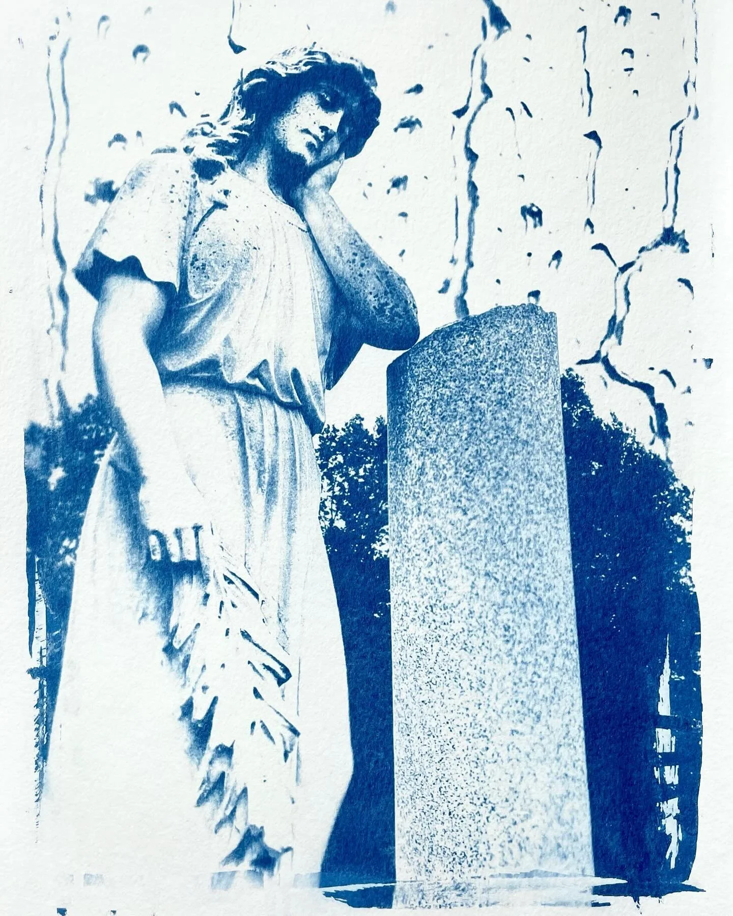 A cyanotype i&rsquo;ve been working on, overthinking about, and i think finally picking a favorite. It was hard at first because the different exposures give such different moods, i think. The lightest ones lack detail, but are so dreamy. The darkest