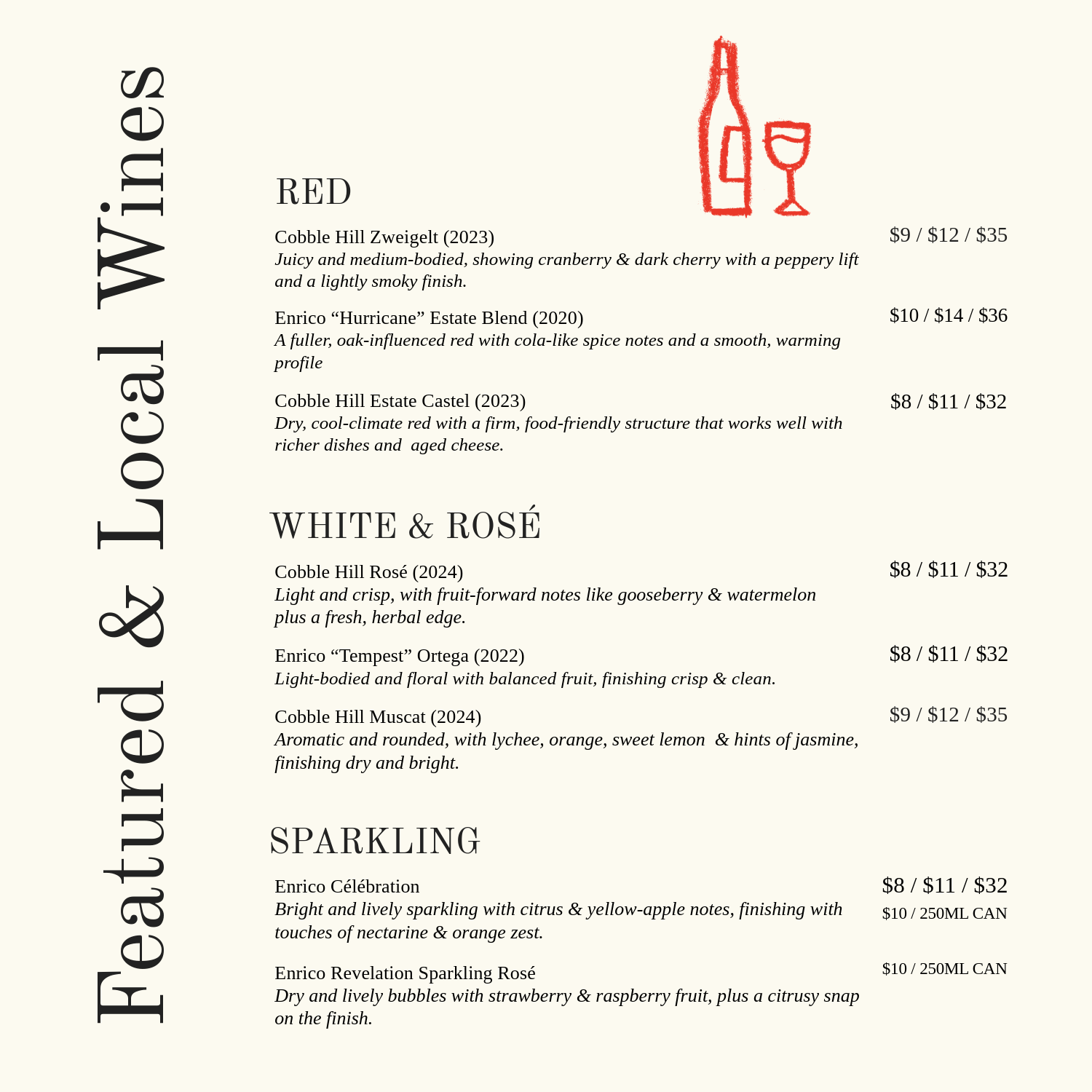 Local Cowichan Valley Wine Features at Arbutus Ridge Golf Club