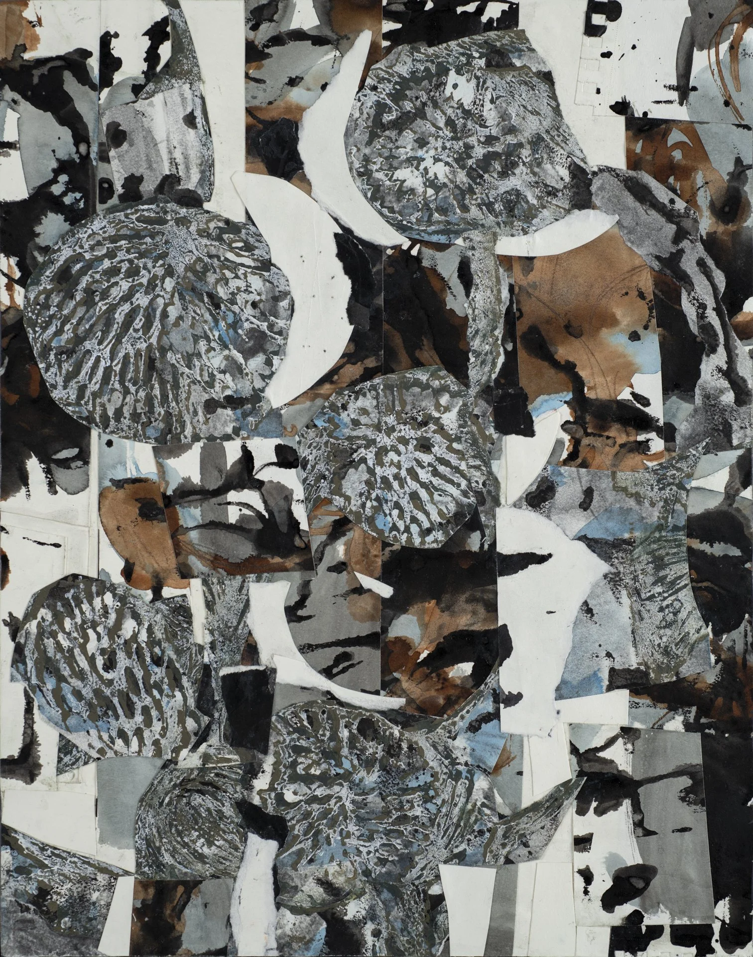 Untitled (#10), 2025. Mixed media on paper, mounted on cradled panel. 36 x 28 x 5 cm / 14 x 11 x 2 in