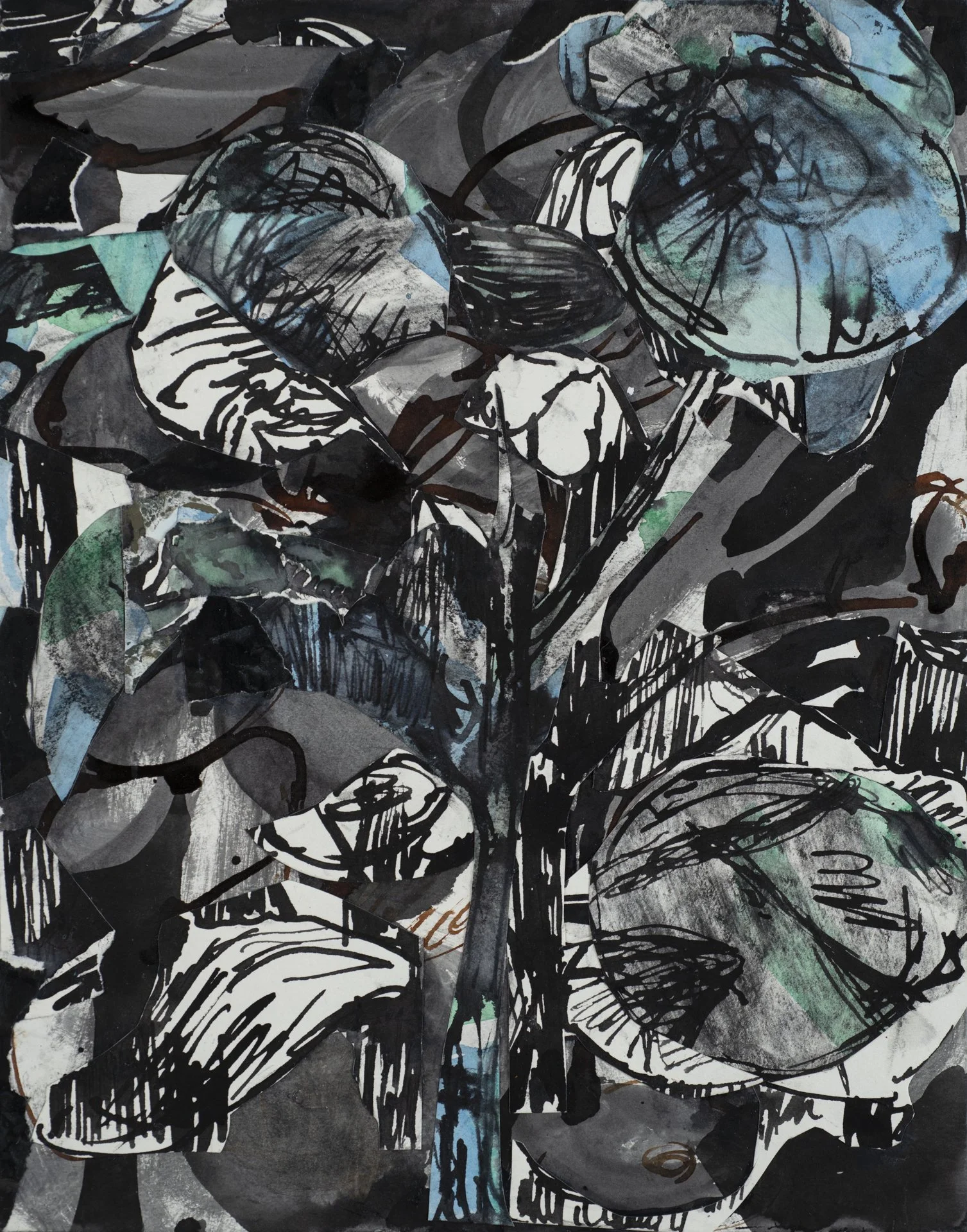 Untitled (#6), 2024. Ink on paper, mounted on cradled panel. 36 x 28 x 5 cm / 14 x 11 x 2 in