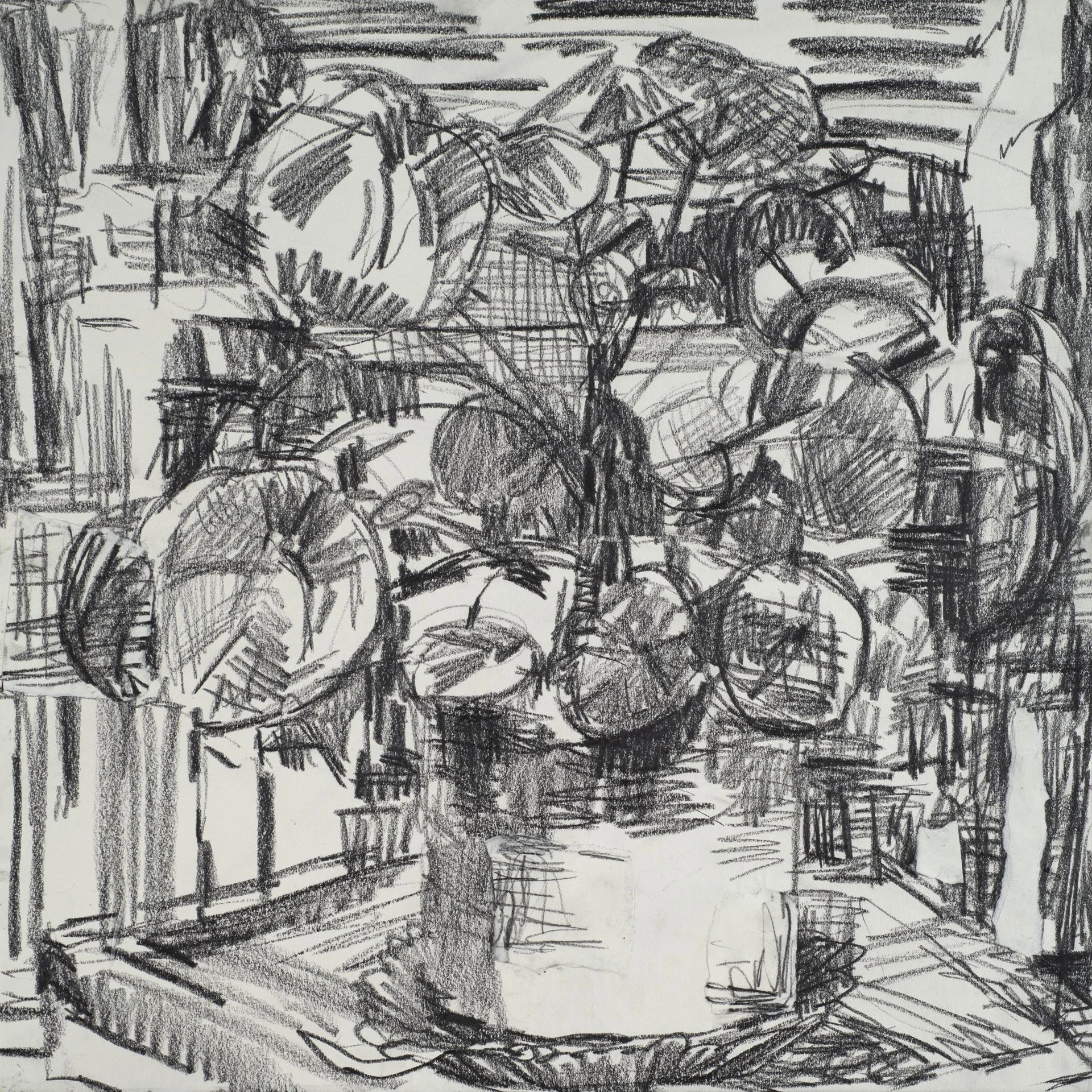 Untitled (#12), 2025. 
Pencil on paper, mounted on cradled panel. 51 x 51 x 5 cm / 20 x 20 x 2 in