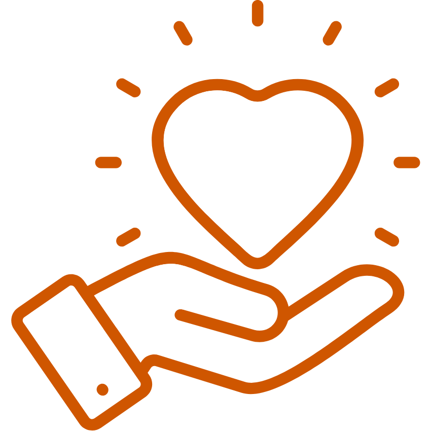 hand holding a heart icon