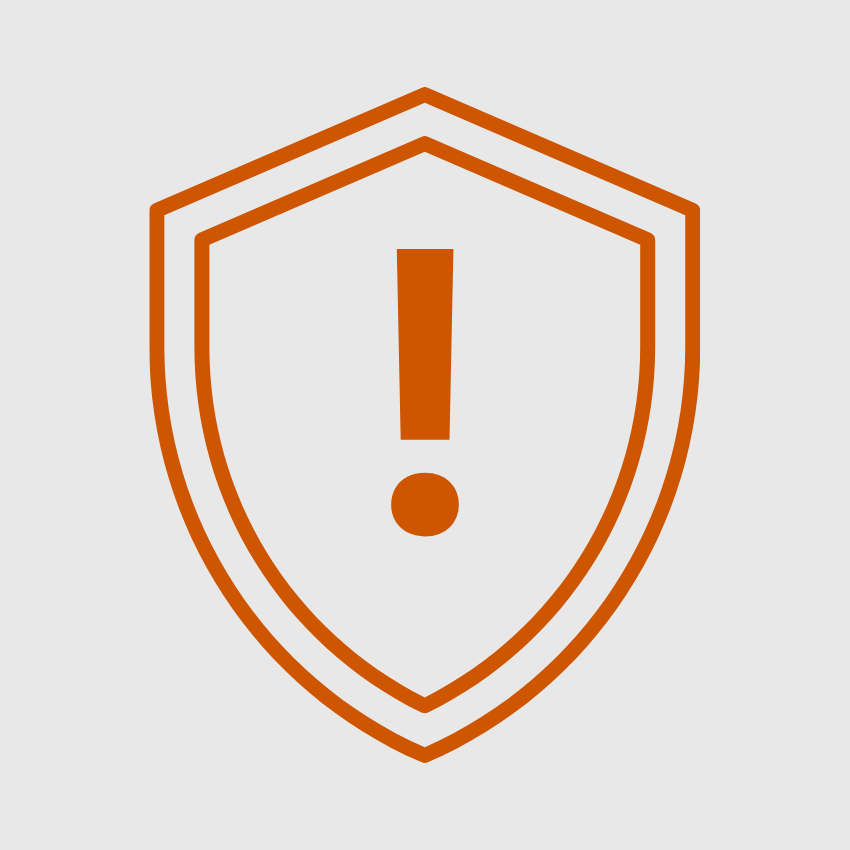 shield showing exclamation point