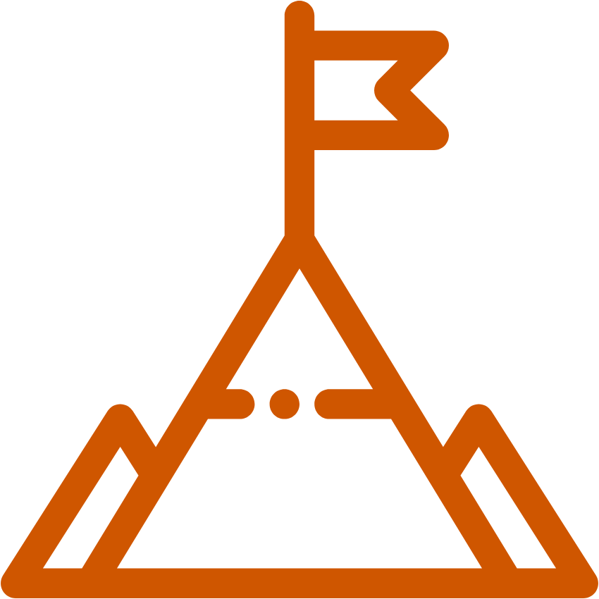 mountain icon with flag at the top