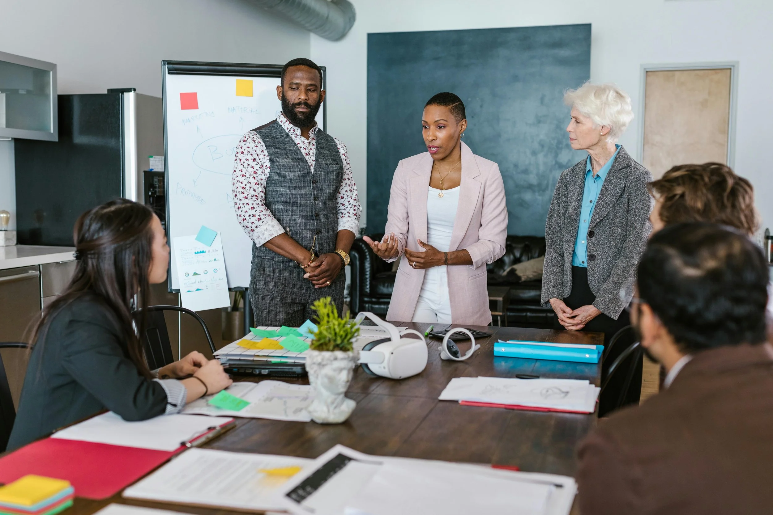 woman conducting a leadership training session