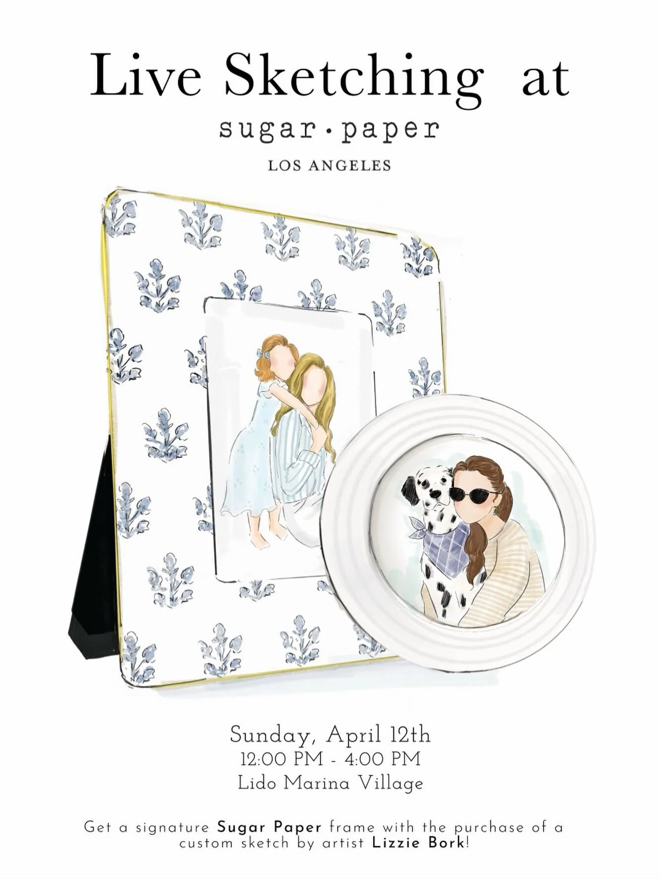 🩵🐚 Searching for the perfect Mother&rsquo;s Day gift? A custom framed sketch is something she&rsquo;ll treasure forever. 🐚🩵

Join me and @sugarpaperla for a special Mother&rsquo;s Day pop-up on 4/12 and have your favorite memory brought to life w