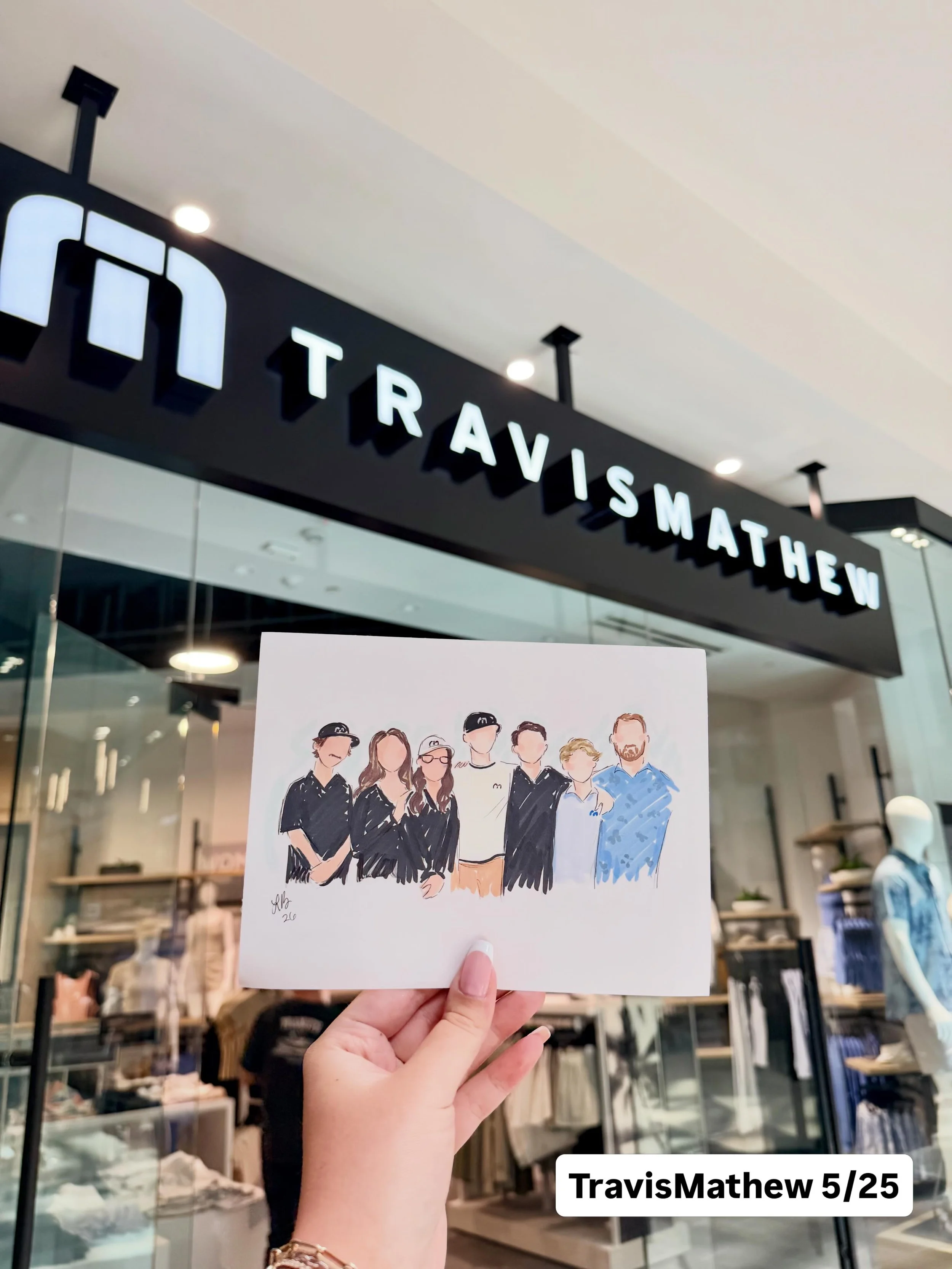 Summer kickoff, but make it sketched.✏️🇺🇸🏌️&zwj;♂️

Spent Memorial Day weekend sketching live at @travismathew in celebration of their brand new store at Brea Mall, and getting to capture so many fun moments, sporty looks, and stylish clients alon