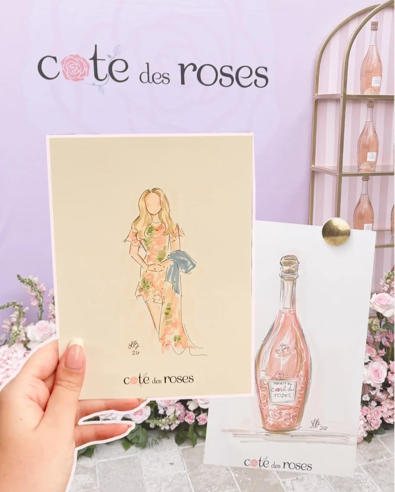 Live sketching for @thecotedesroses as they celebrate their latest sparkling ros&eacute;🥂✨

A few favorite moments from the evening. Grateful for opportunities like this to work with brands that value thoughtful guest experiences and beautiful event