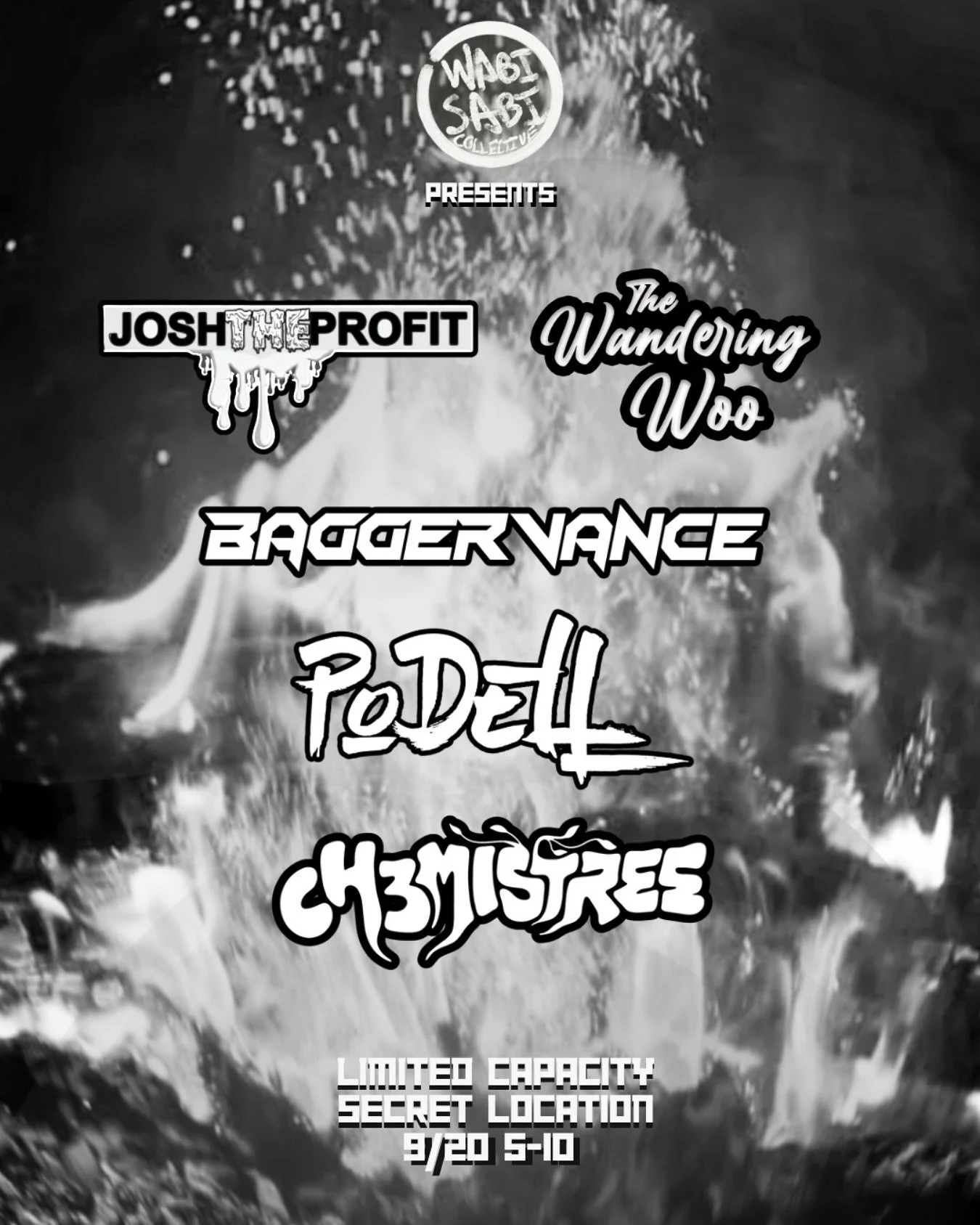 Surprise! We got another one for ya! This Saturday, 9/20, @podell.bass, @joshtheprofit.official, @thewanderingwoo, @the_baggervance and @ch3mistreemusic are throwing down from 5-10 PM 😤 come out and enjoy the gorgeous weather while listening to some