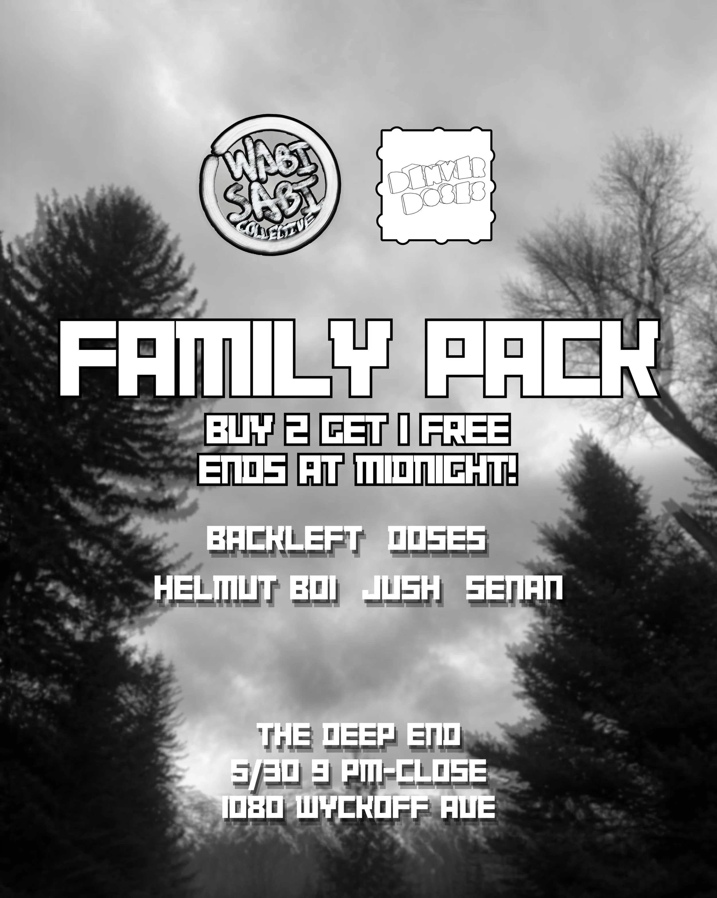 Family Pack on sale now while supplies last!! This sale is ending at midnight so get your tickets to the @denverdoses takeover at the Deep End asap! Can&rsquo;t wait to see you all ☺️