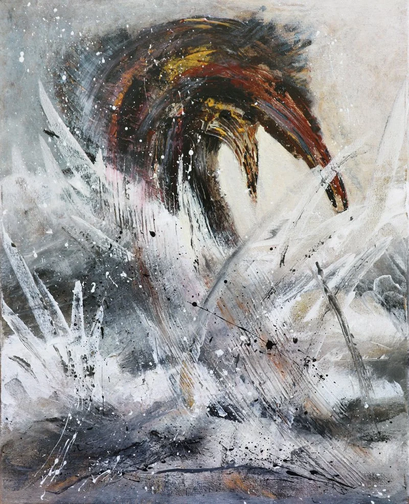 Sea Horses Abstract in Acrylics