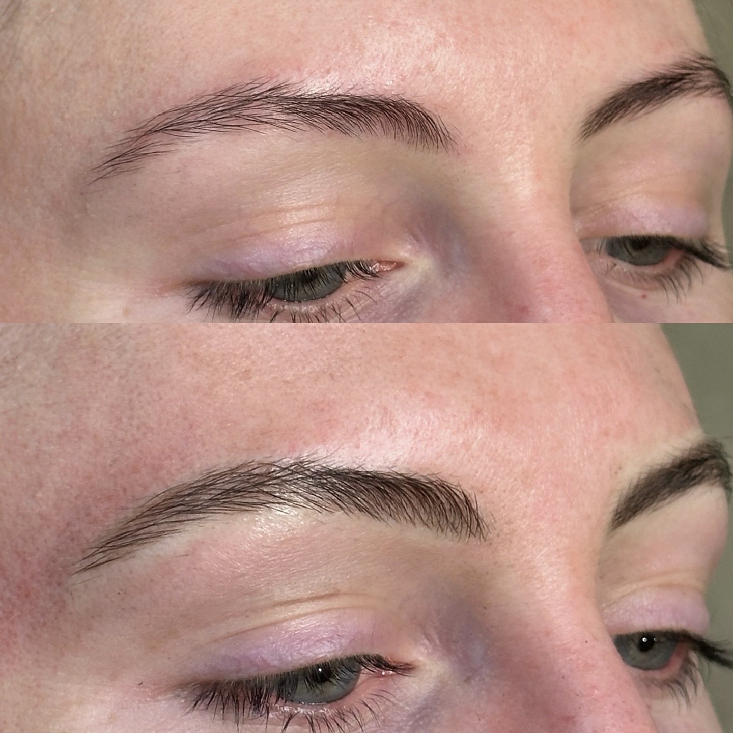 Before and after, beauty base signature brow tattoo. 

 When Demi is designing your brows she will always go with your natural brow hair growth and flow. This ensure&rsquo;s the strokes are undetectable by eye and your brows still feel like yours.

O