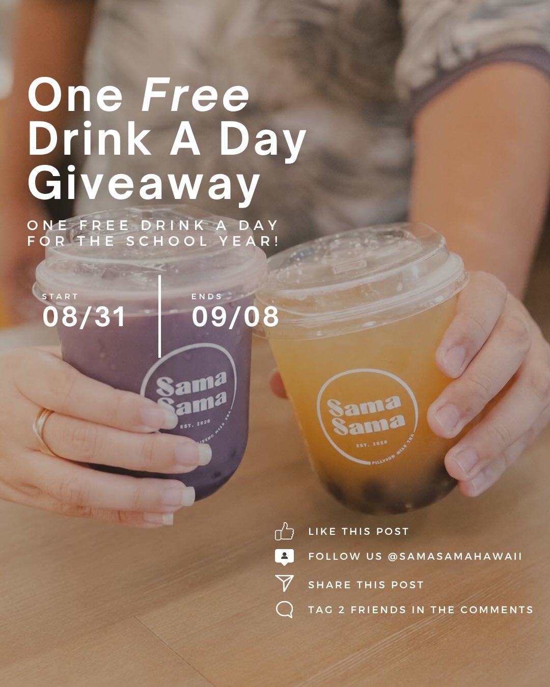 As we welcome in a new school year, we&rsquo;re bringing back a favorite tradition of ours for the @leewardcc community 😉⁠
⁠
To commemorate the new school year, we&rsquo;re doing a giveaway to give one lucky winner from LCC to receive one free drink