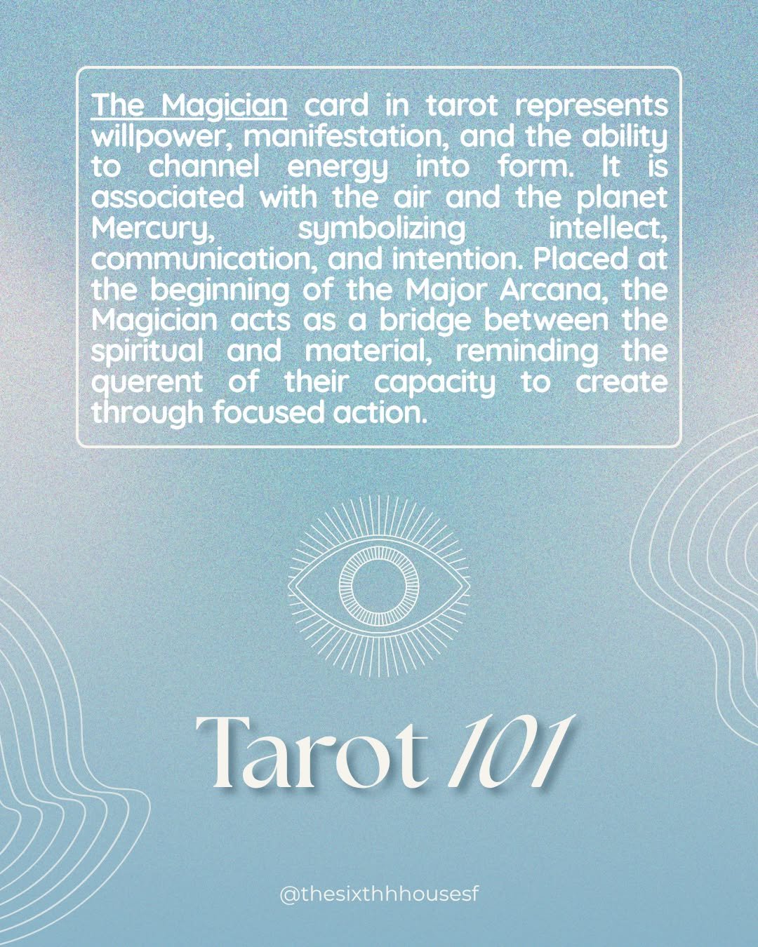 The Magician – Power in Motion The Magician marks the moment when intention meets action. Aligned with Mercury, this card speaks to clarity, skill, and the ability to channel unseen energy into tangible results. It’s not about waiting for