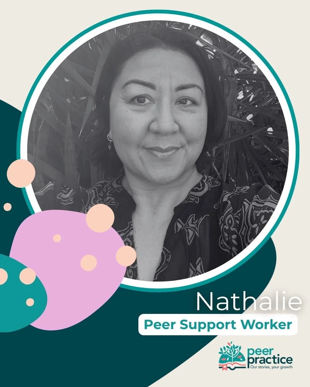 🌟 Meet Nathalie (the H is silent 😉!) one of the newest Peer Support Workers to join our Peer Practice fam.

Warm, cheeky, and deeply empathetic, Nathalie brings a heart full of lived experience and a passion for community care. She&rsquo;s here to 