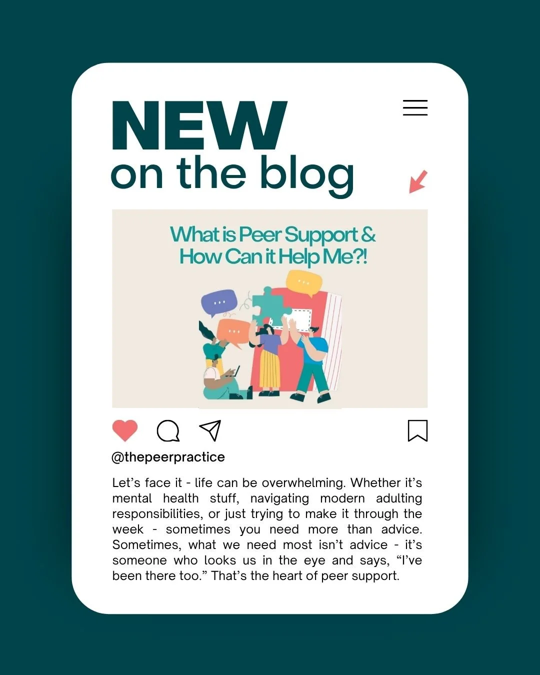 🤔What if support didn&rsquo;t mean being &ldquo;fixed&rdquo; - but being met exactly where you are? This is the power of peer support.

It&rsquo;s connection grounded in lived experience, where someone who&rsquo;s walked a similar path offers unders