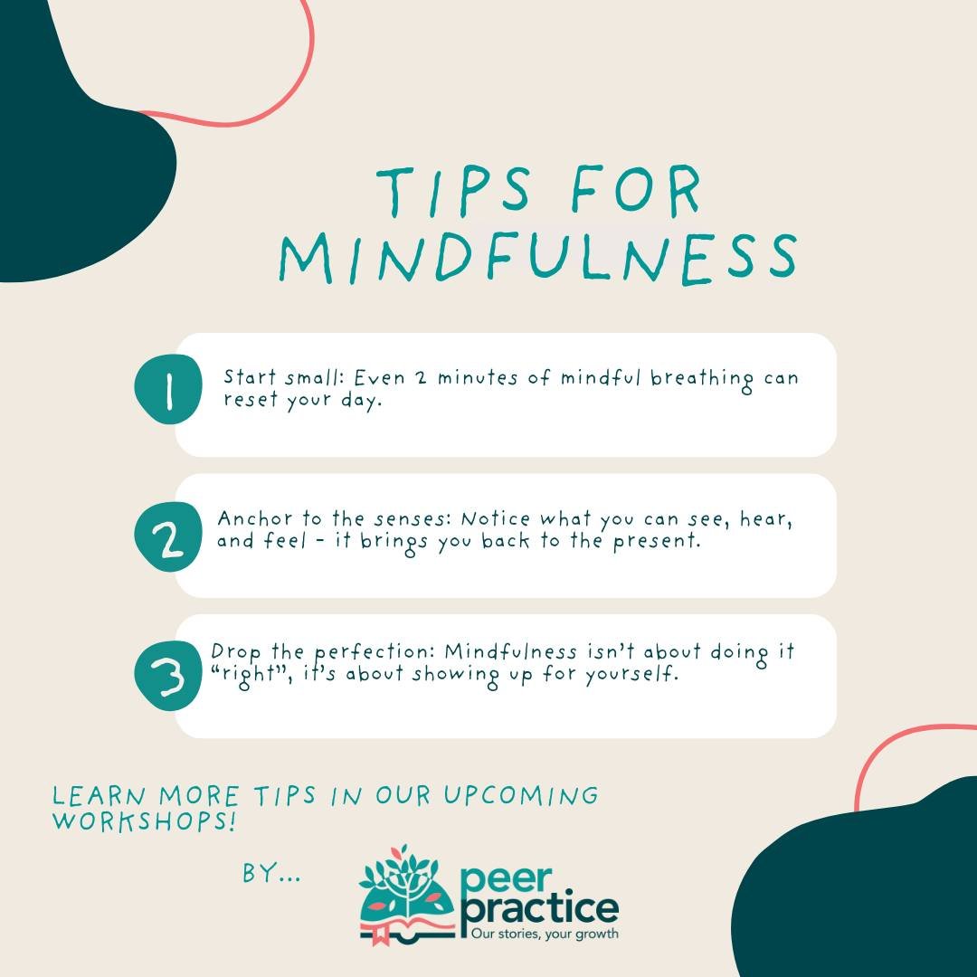 ✨ Mindfulness in Action: A Simple Tip for Your Day

Pause for 60 seconds. Notice your breath. Feel your feet on the ground. Let your shoulders drop. This tiny moment of awareness can shift your whole day. 🌿

Want to go deeper? Join us for our 4-hour