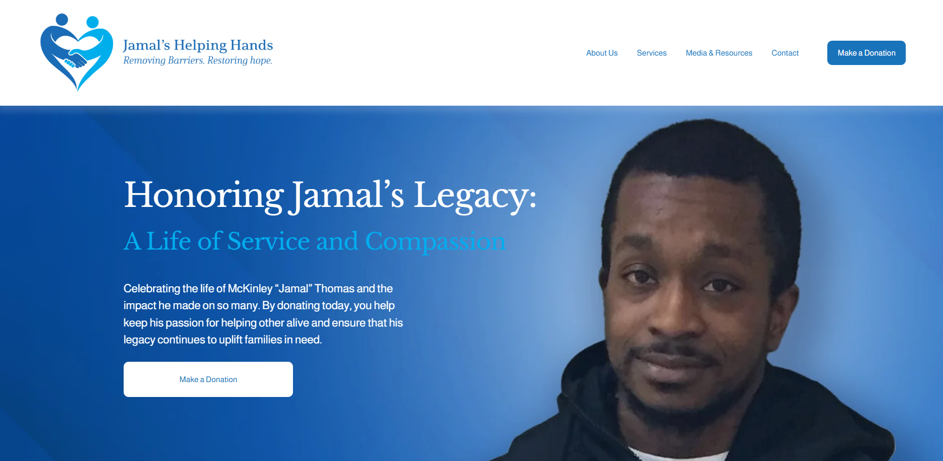 Jamal's Helping Hands Website Refresh