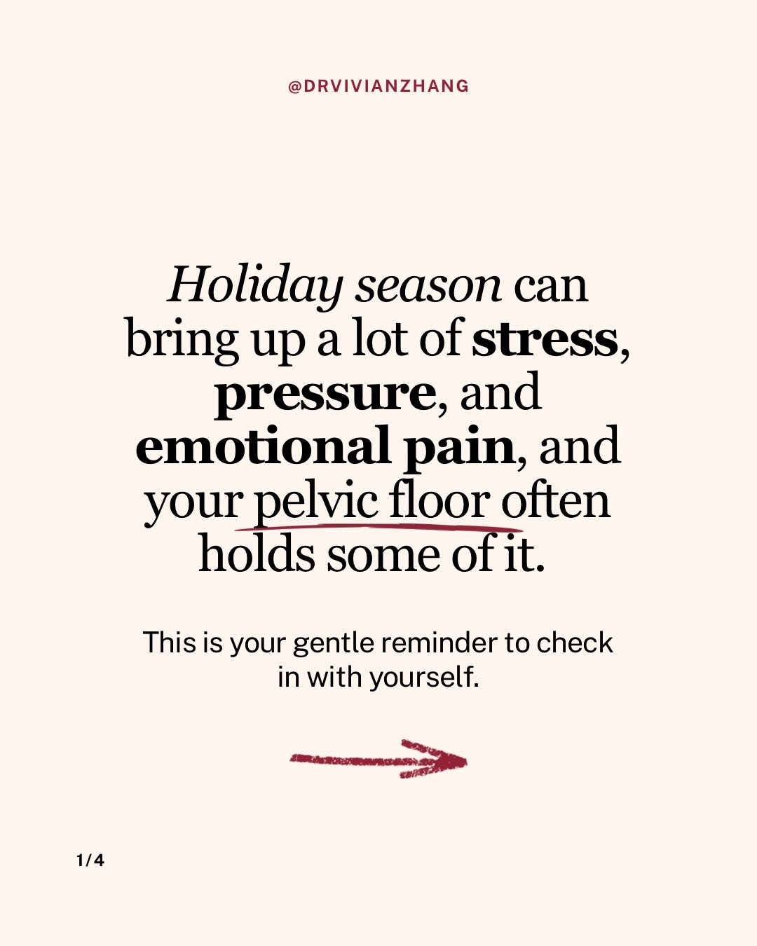 Inspired by a recent conversation I had with a patient 💛

Personally, I&rsquo;ve had my share of stressful holiday seasons, so I understand how this time of year can take a toll.
I often see an increase in pelvic floor symptom flare-ups around the h