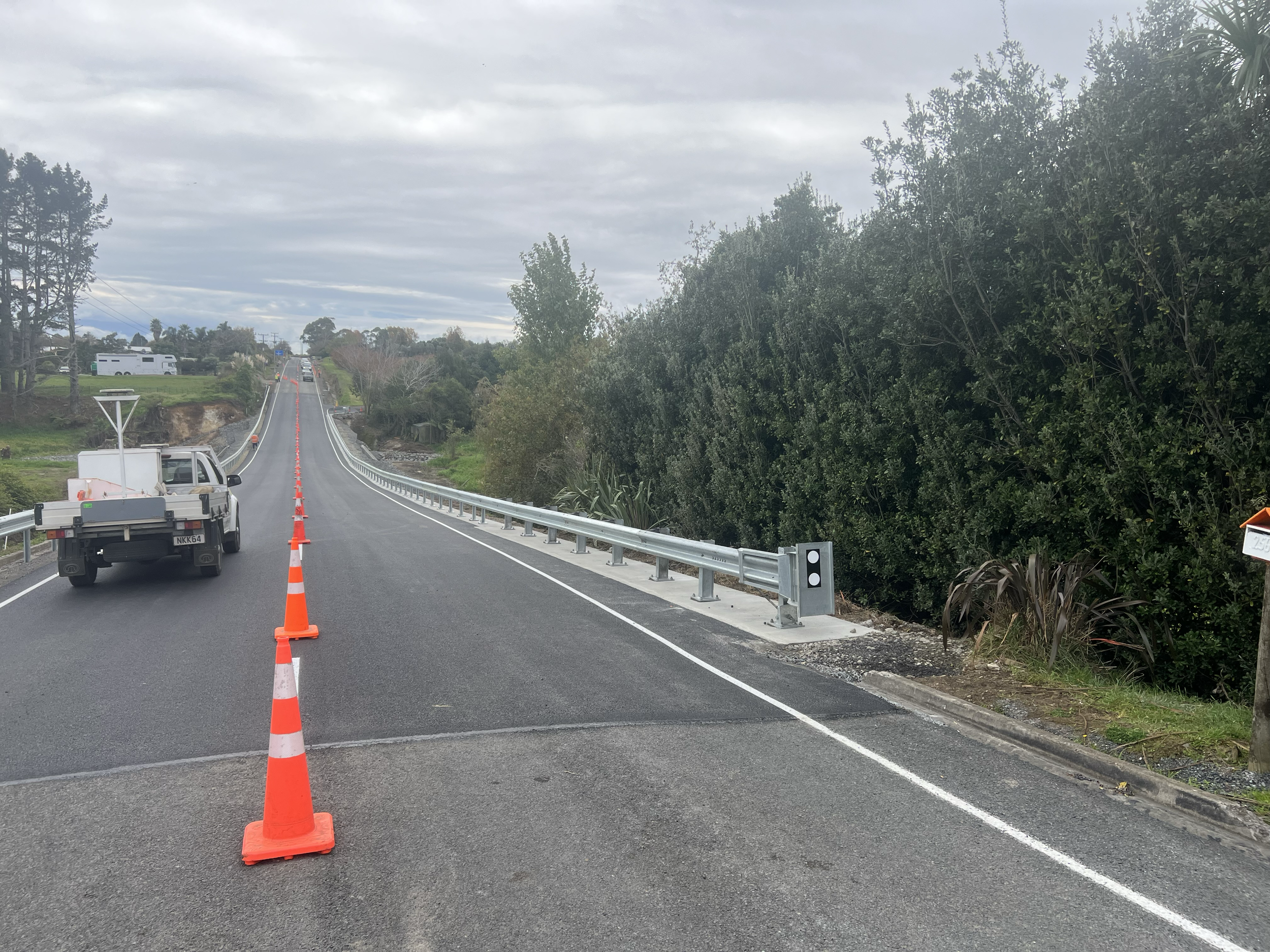 Concrete barrier under construction