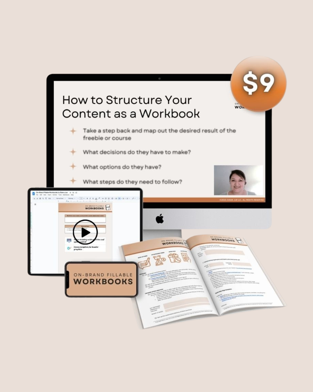 Program mockup that says, "How to Structure Your Content as a Workbook"