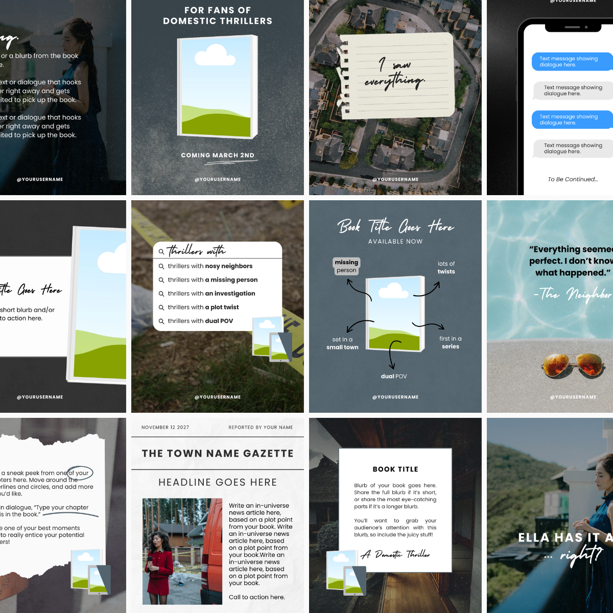 Thriller Book Social Media Templates.png