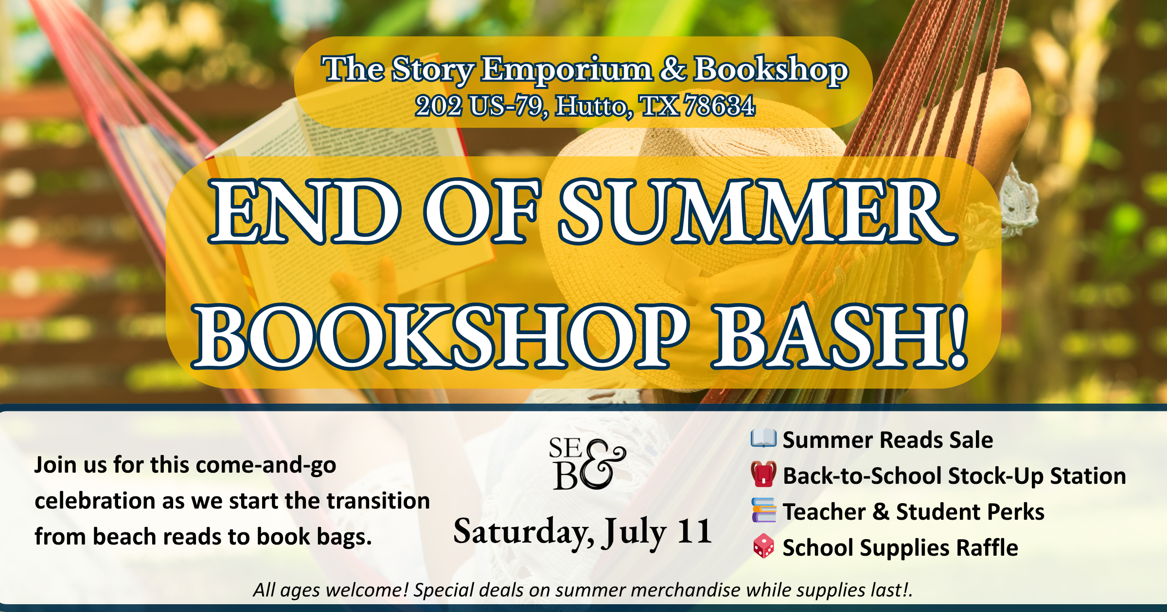 End of Summer Bookshop Bash!
