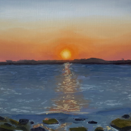 "Longport Point"
Oil on wood
4 x 4 in.