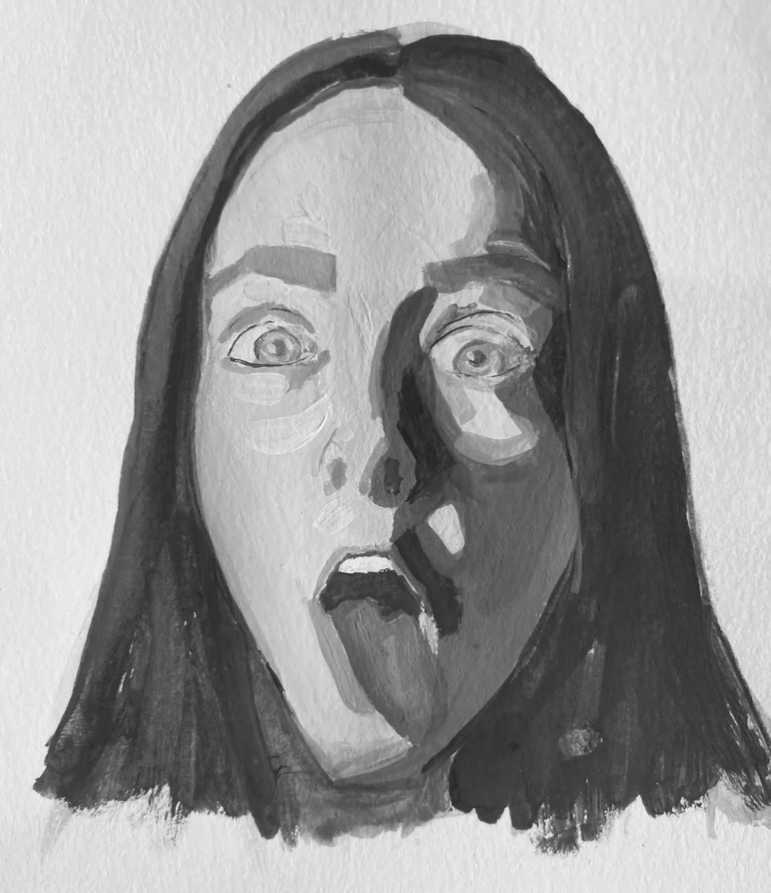 "Leah Sketch" gouache on paper 8 x 10 in