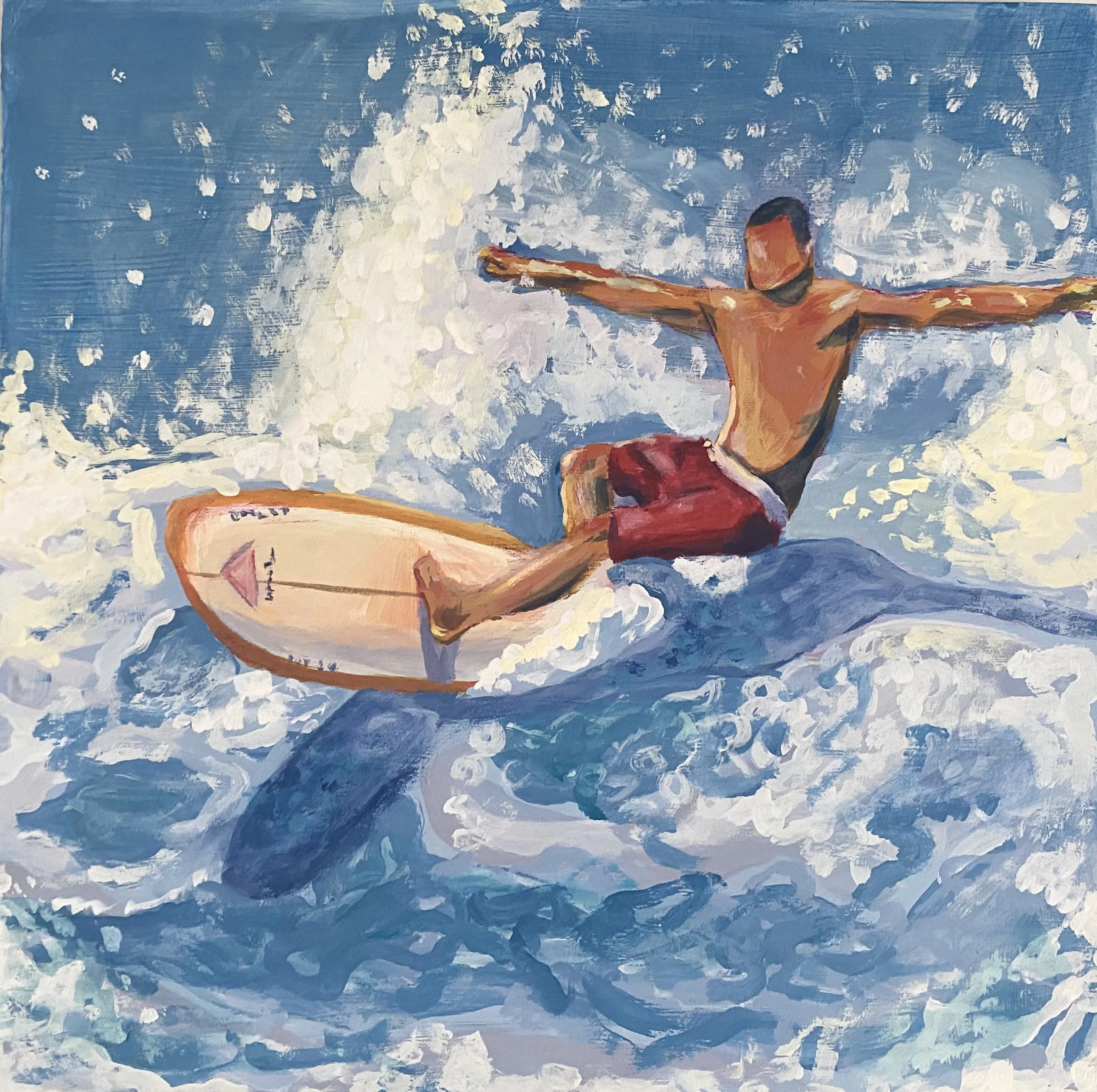 "Surf"
Acrylic on wood
6 x 6 in