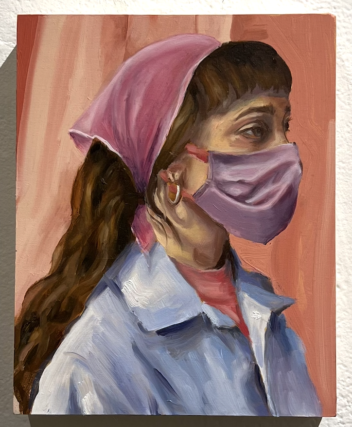 "Masked Lady" oil on panel 8 x 10 in