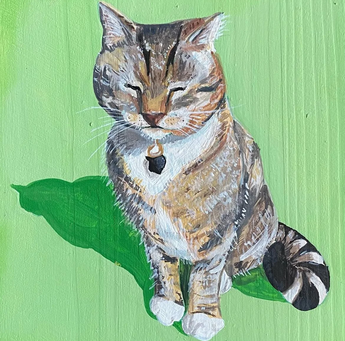 "Ookie" gouache on wood 5 x 5 in.