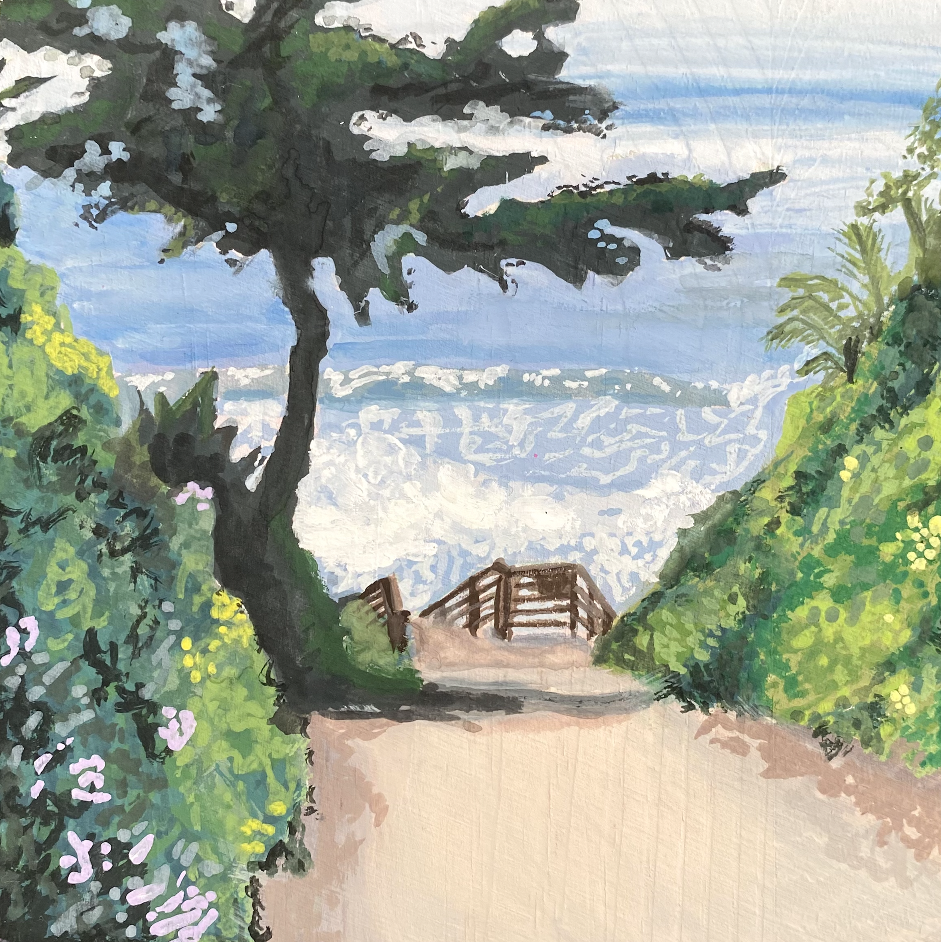 "El Embarcadero"
Gouache on wood
4 x 4 in