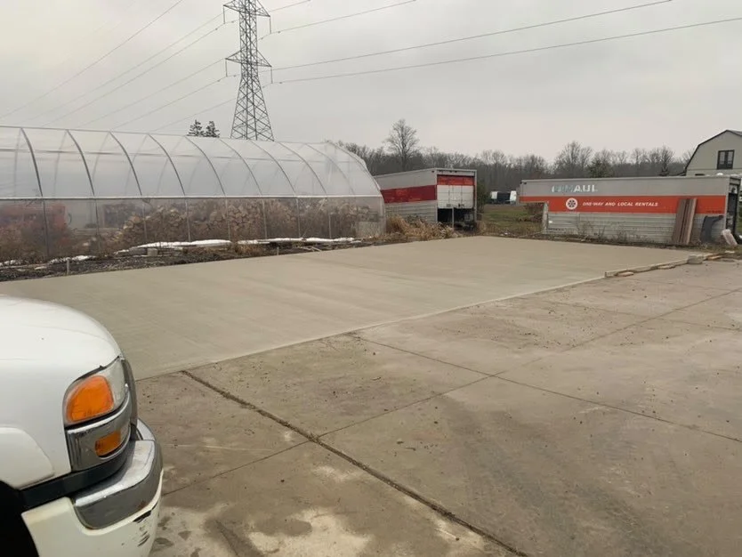 Commercial concrete pour in progress — Niagara North Contracting