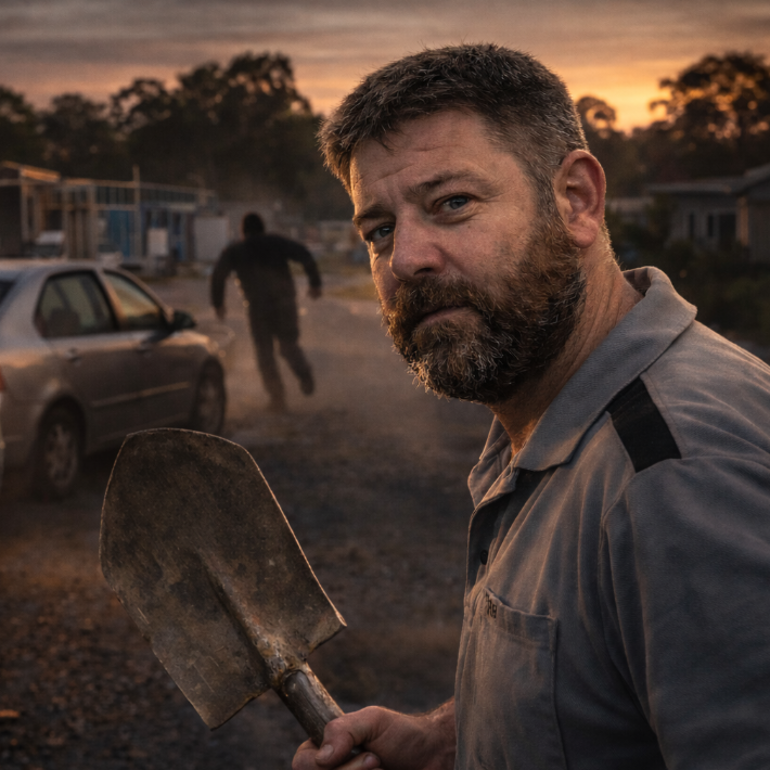 Thief jumps into car with child inside and a hero tradie doesn’t think twice