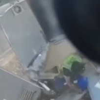 Things got messy on this site: clip shows porta loo smashed with supervisor inside