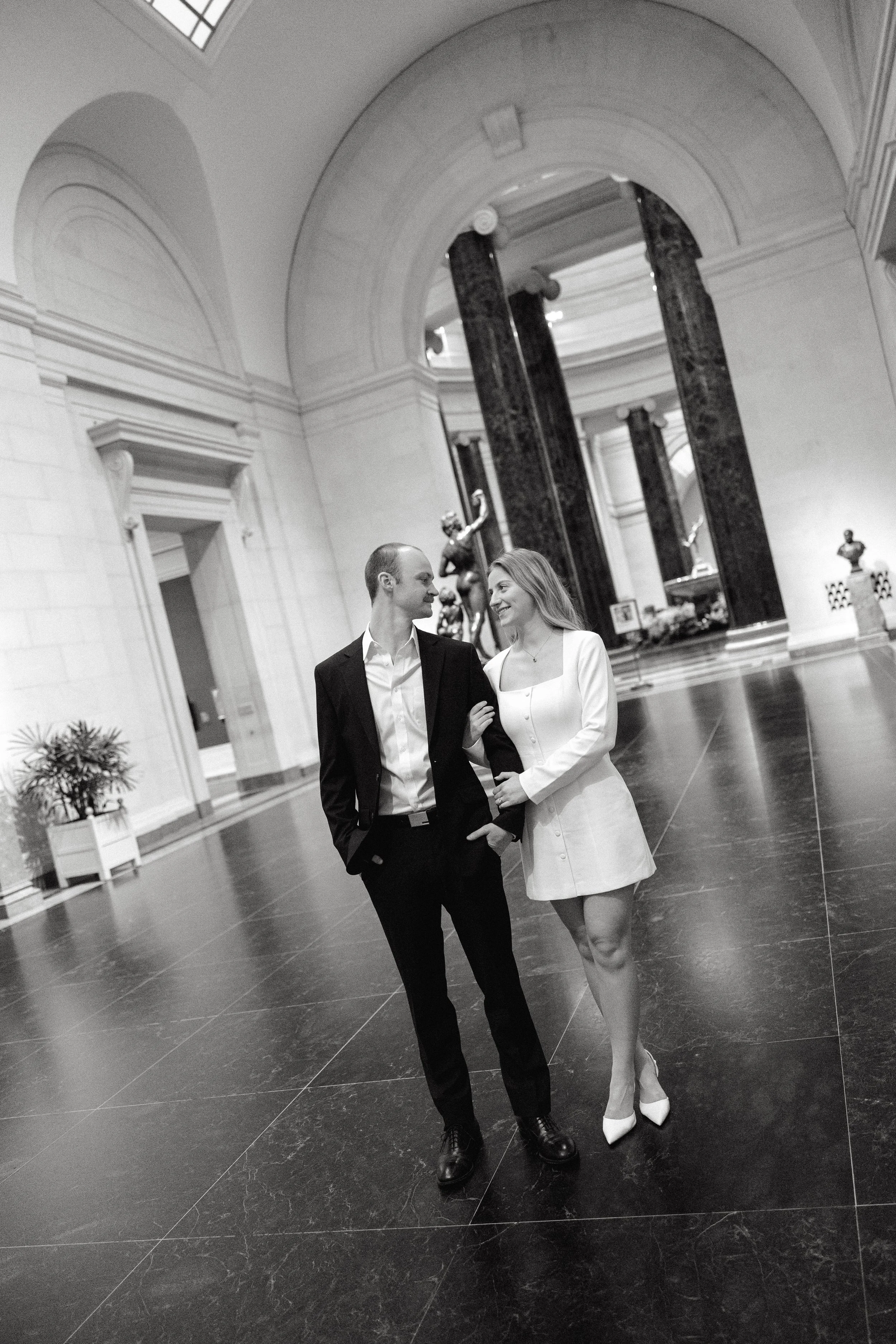 Romantic National Gallery of Art Engagement Session in Washington DC | Alexis + Jack