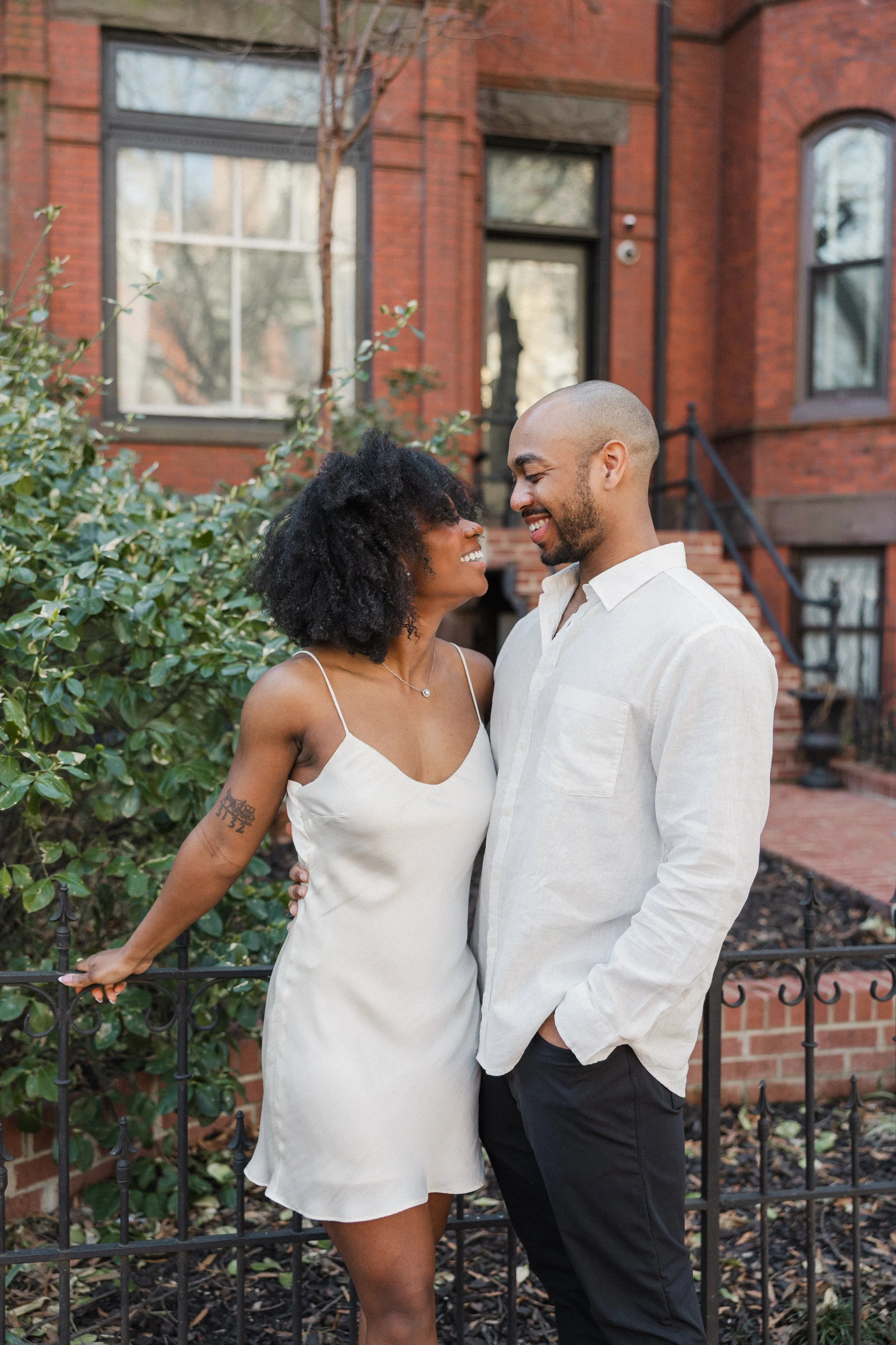 Logan Circle Engagement Photos in Washington DC | Samia &amp; Andrew