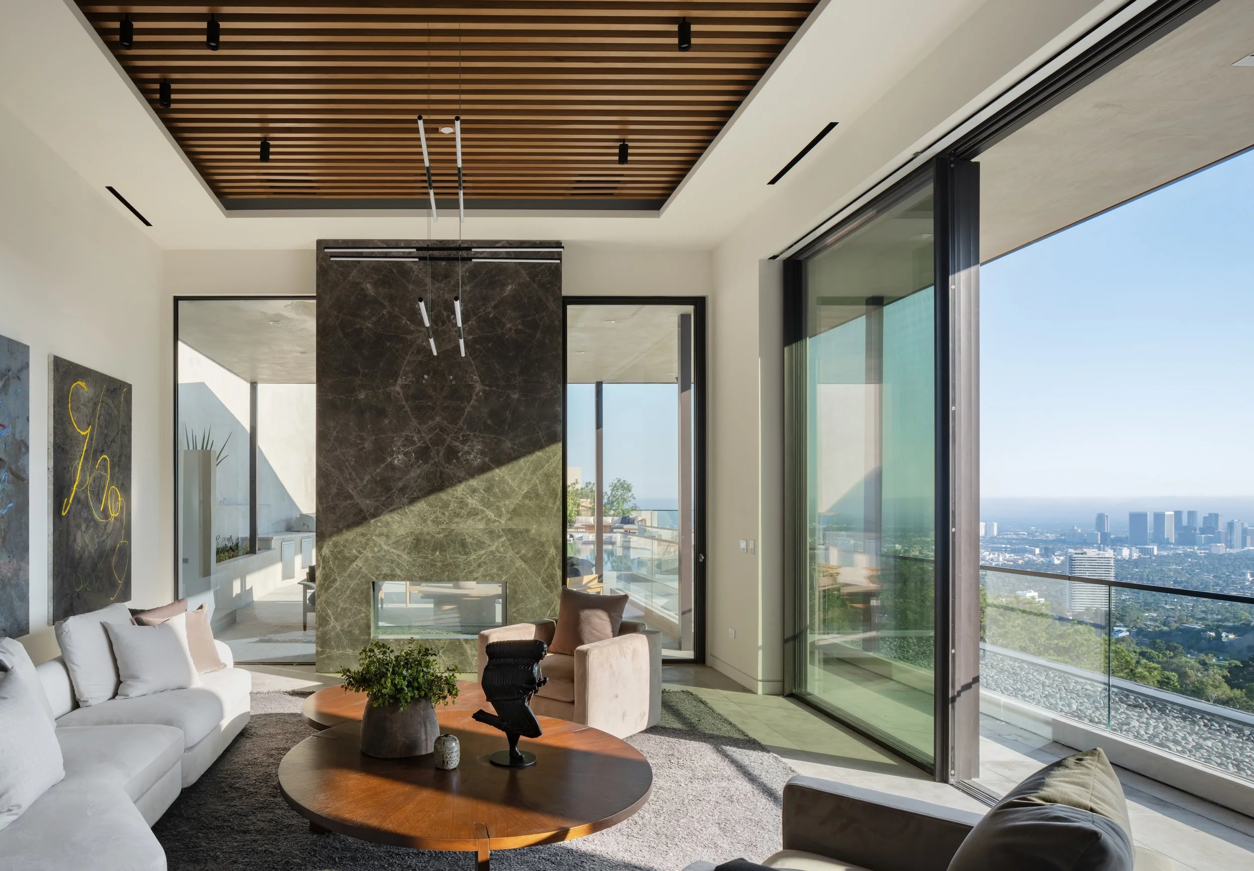 Corr-Contemporary-Homes-California-Builder-1690-Doheny-Modern-Living-Room-With-Fireplace-City-View.